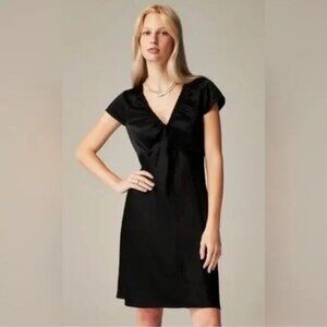 J. Crew Black Slip-Dress in Textured Satin, Size 10, NWT